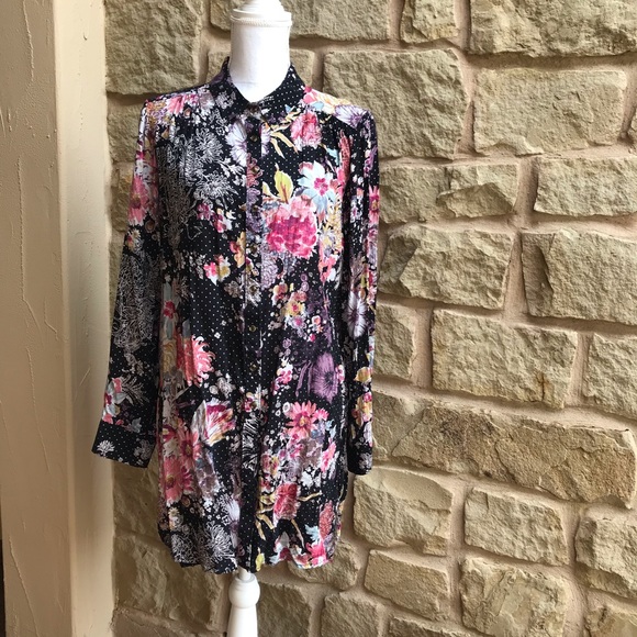 Anthropologie Dresses & Skirts - Maeve Anthropologie M High Lo Tunic Button Dress